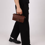 Fendi Chocolate Zucca Soft Trunk Baguette with Strap - FashioNica