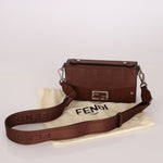 Fendi Chocolate Zucca Soft Trunk Baguette with Strap - FashioNica