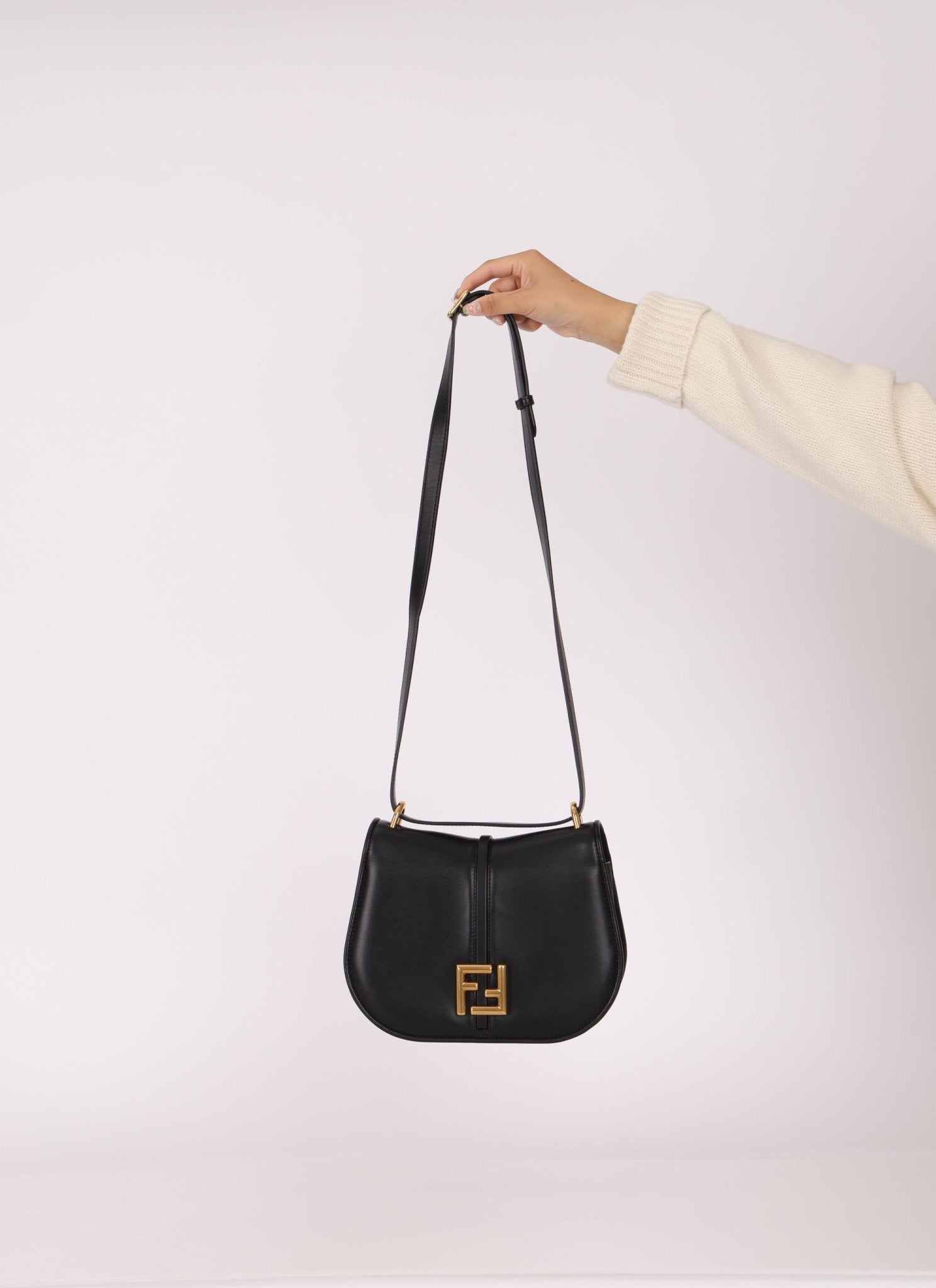 Fendi C’mon Black Medium Shoulder Bag - FashioNica