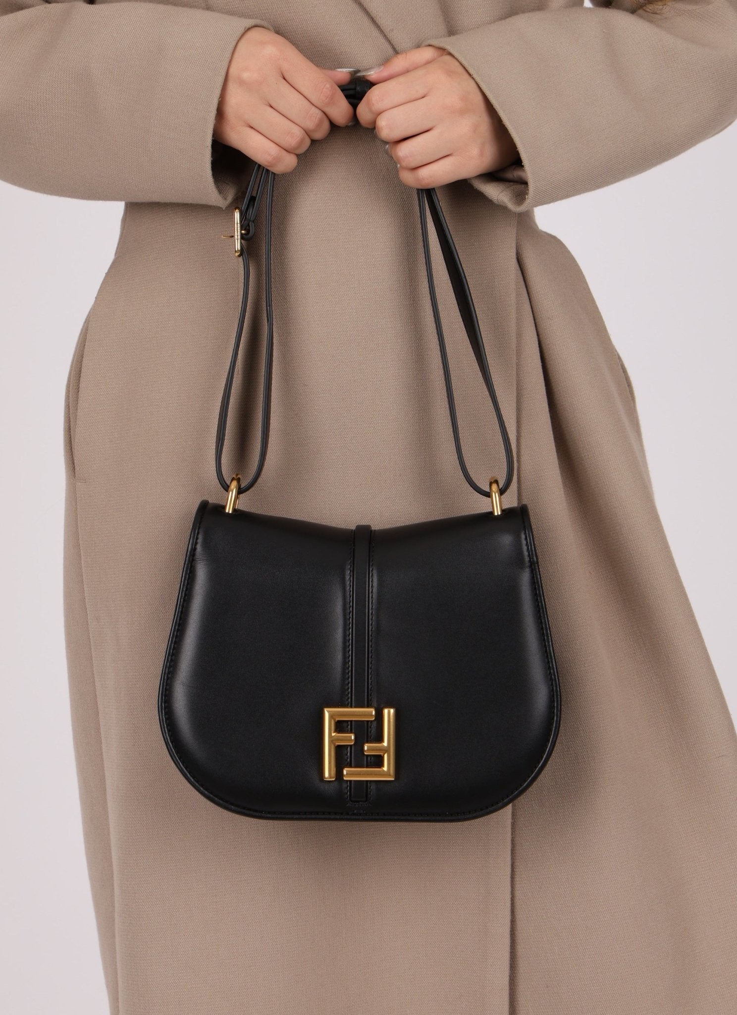 Fendi C’mon Black Medium Shoulder Bag - FashioNica