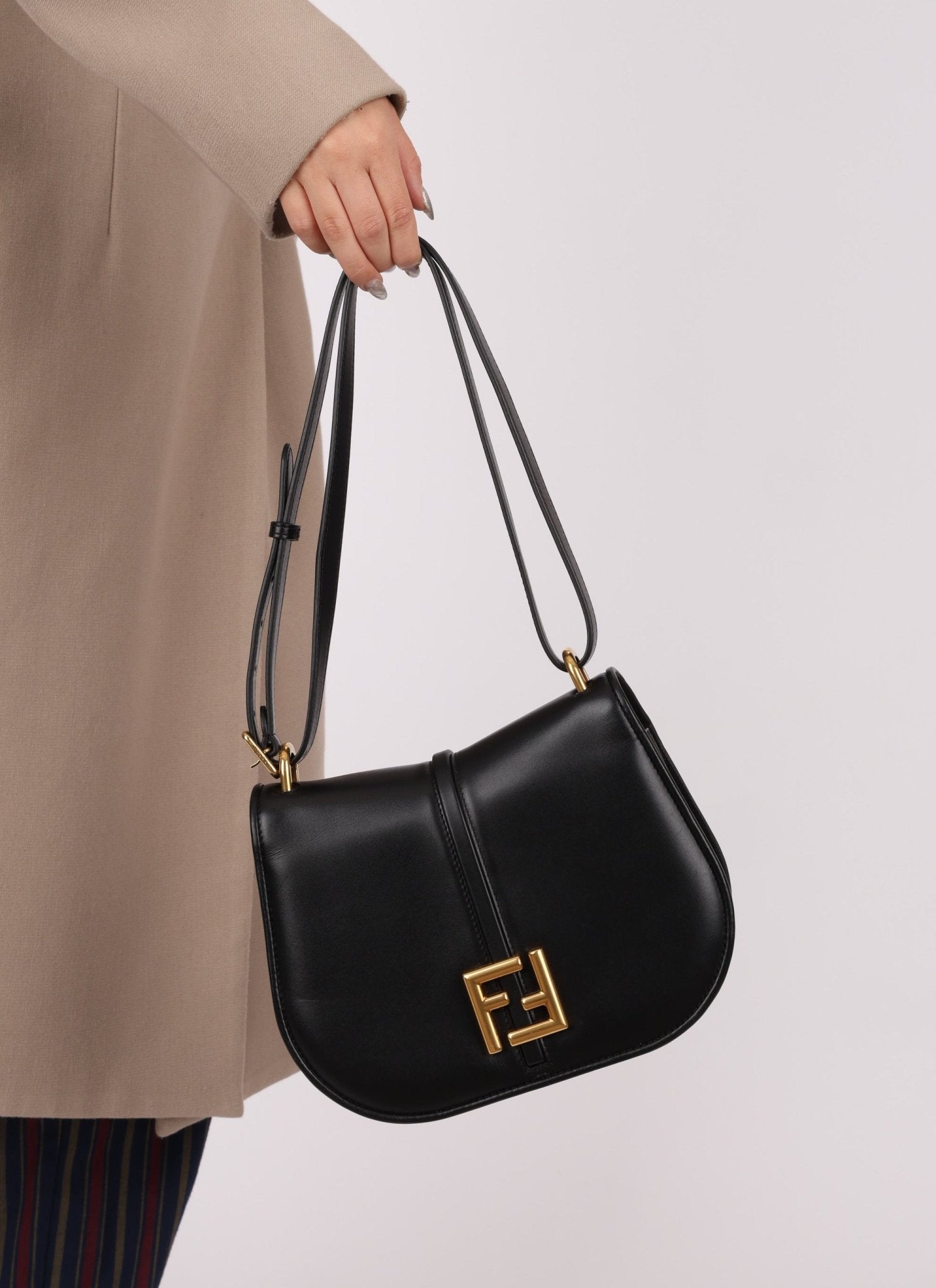 Fendi C’mon Black Medium Shoulder Bag - FashioNica
