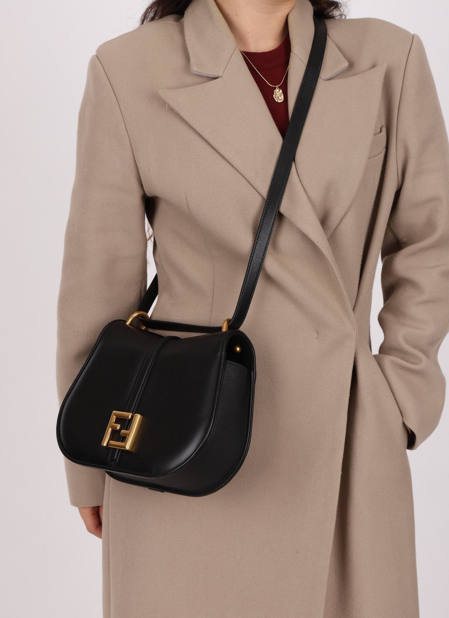 Fendi C’mon Black Medium Shoulder Bag - FashioNica