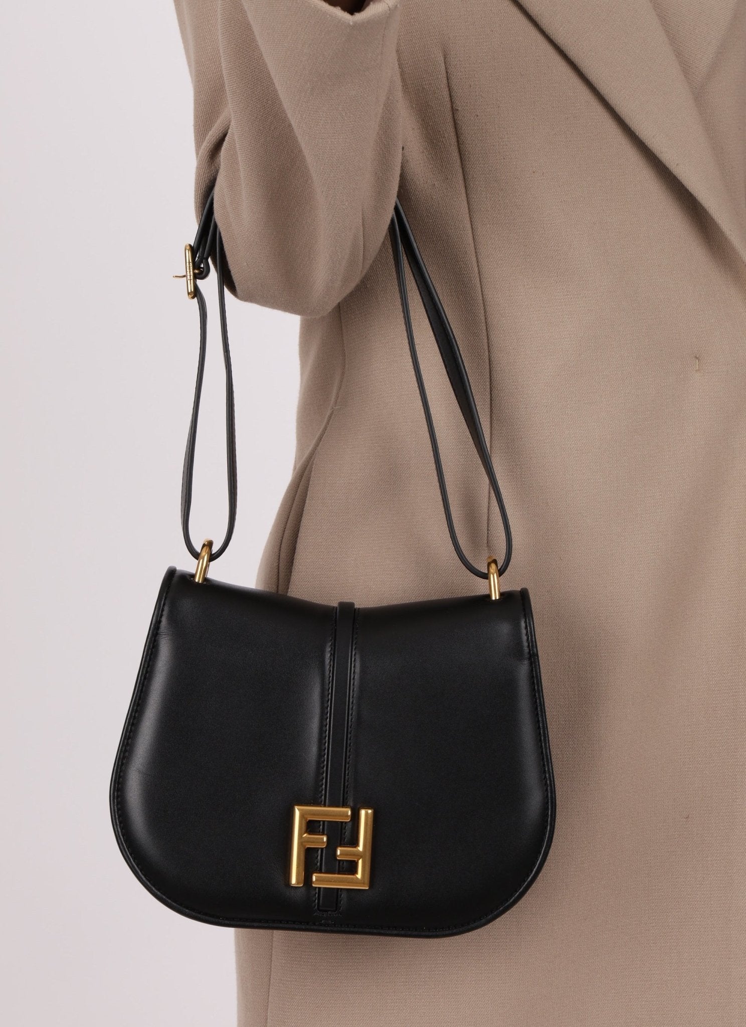 Fendi C’mon Black Medium Shoulder Bag - FashioNica