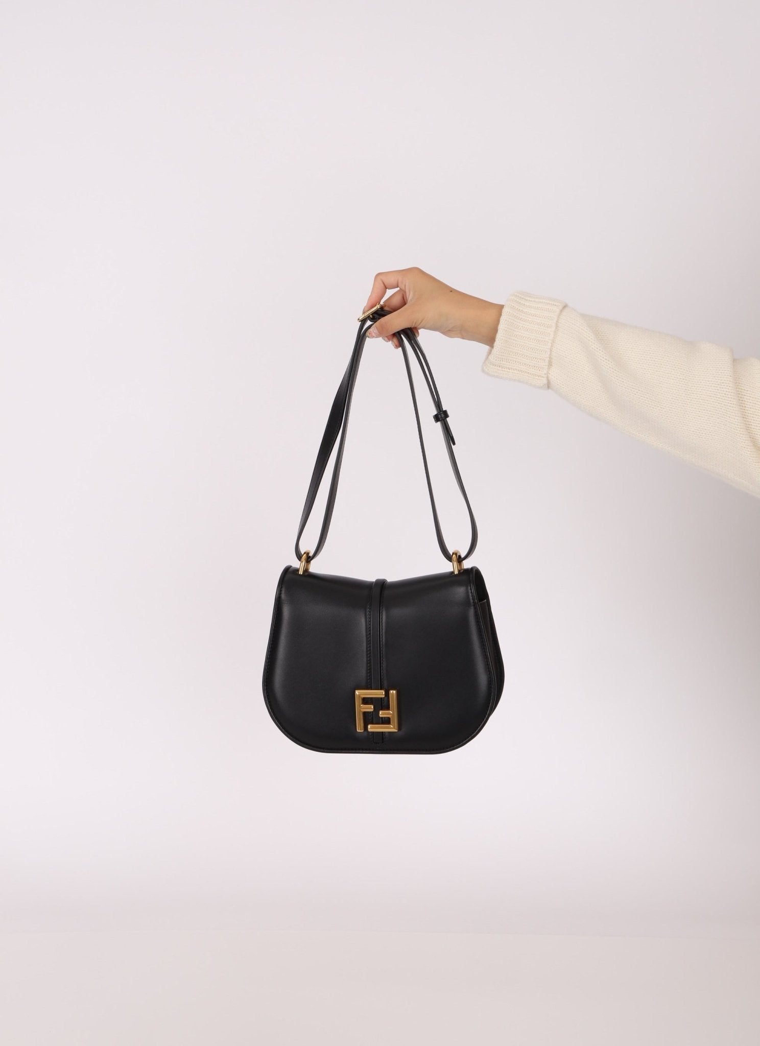 Fendi C’mon Black Medium Shoulder Bag - FashioNica