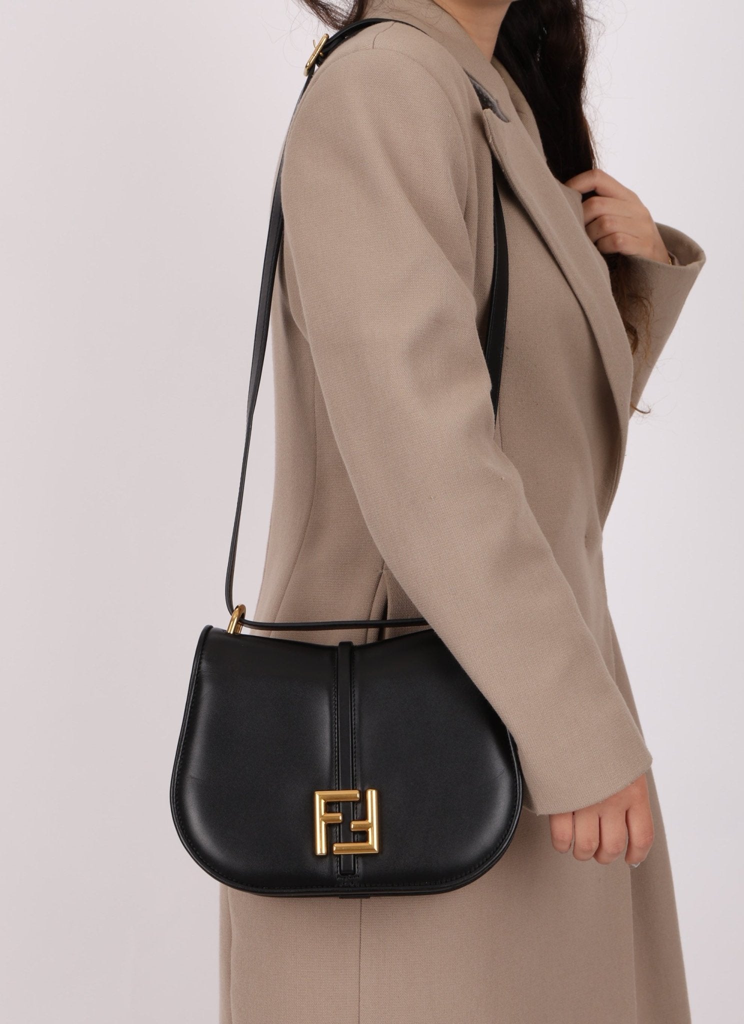 Fendi C’mon Black Medium Shoulder Bag - FashioNica