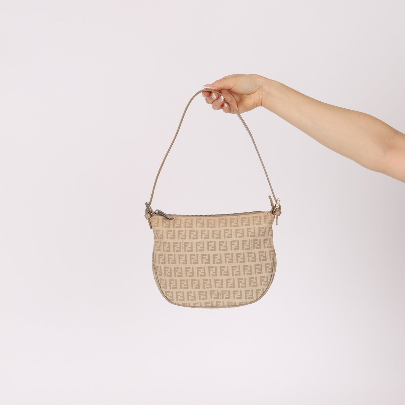 Fendi Cream Zucchino Mini Shoulder Pochette - FashioNica