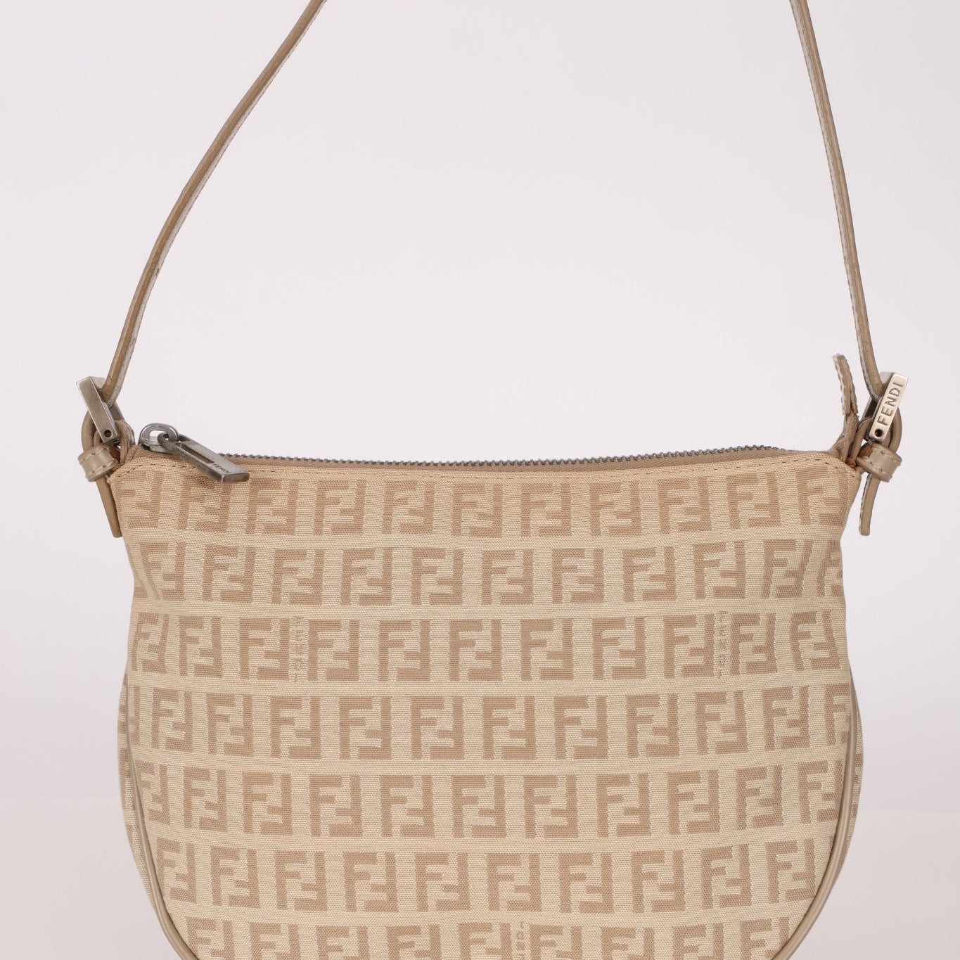 Fendi Cream Zucchino Mini Shoulder Pochette - FashioNica