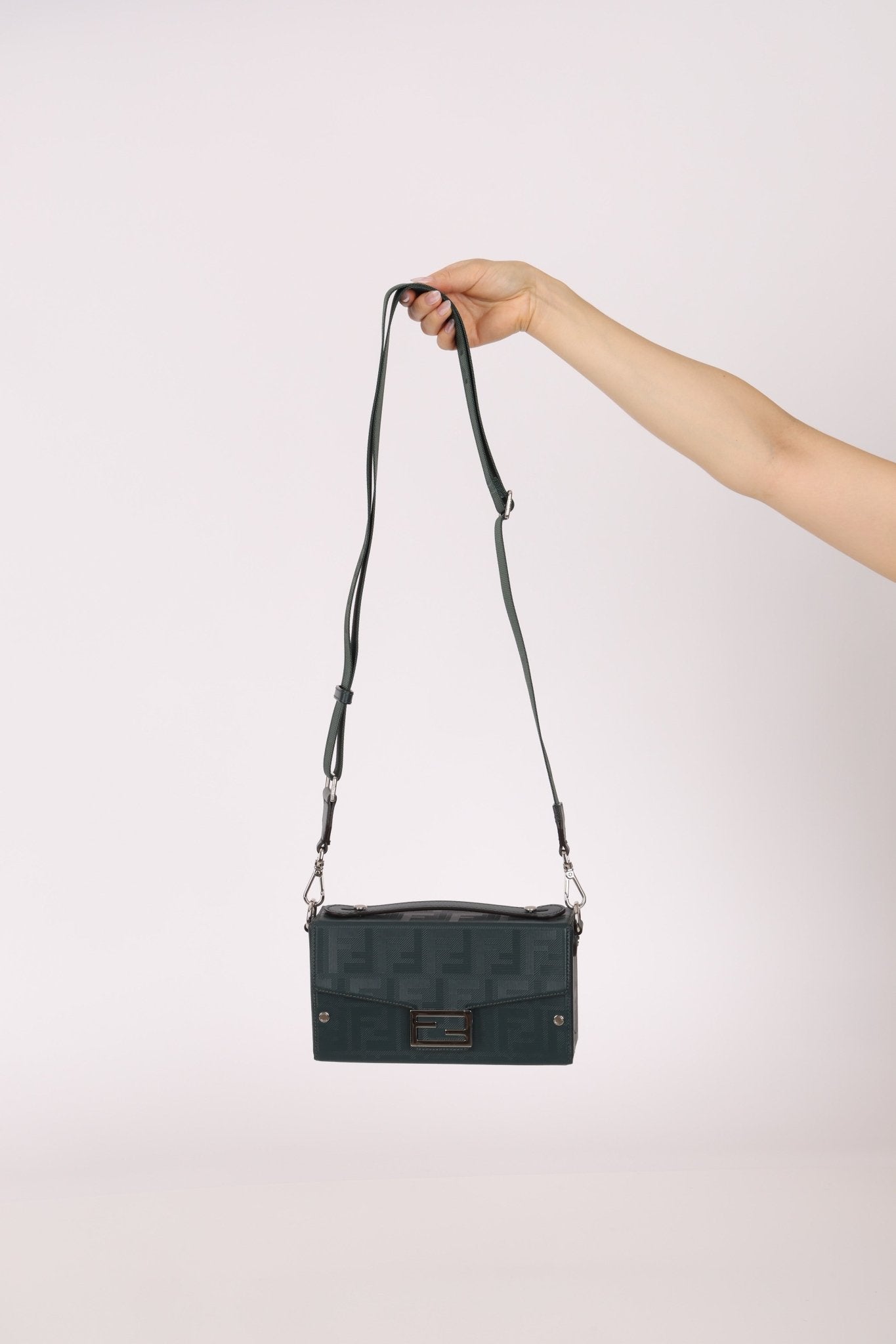 Fendi Dark Green Soft Trunk Baguette - FashioNica