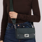 Fendi Dark Green Soft Trunk Baguette - FashioNica