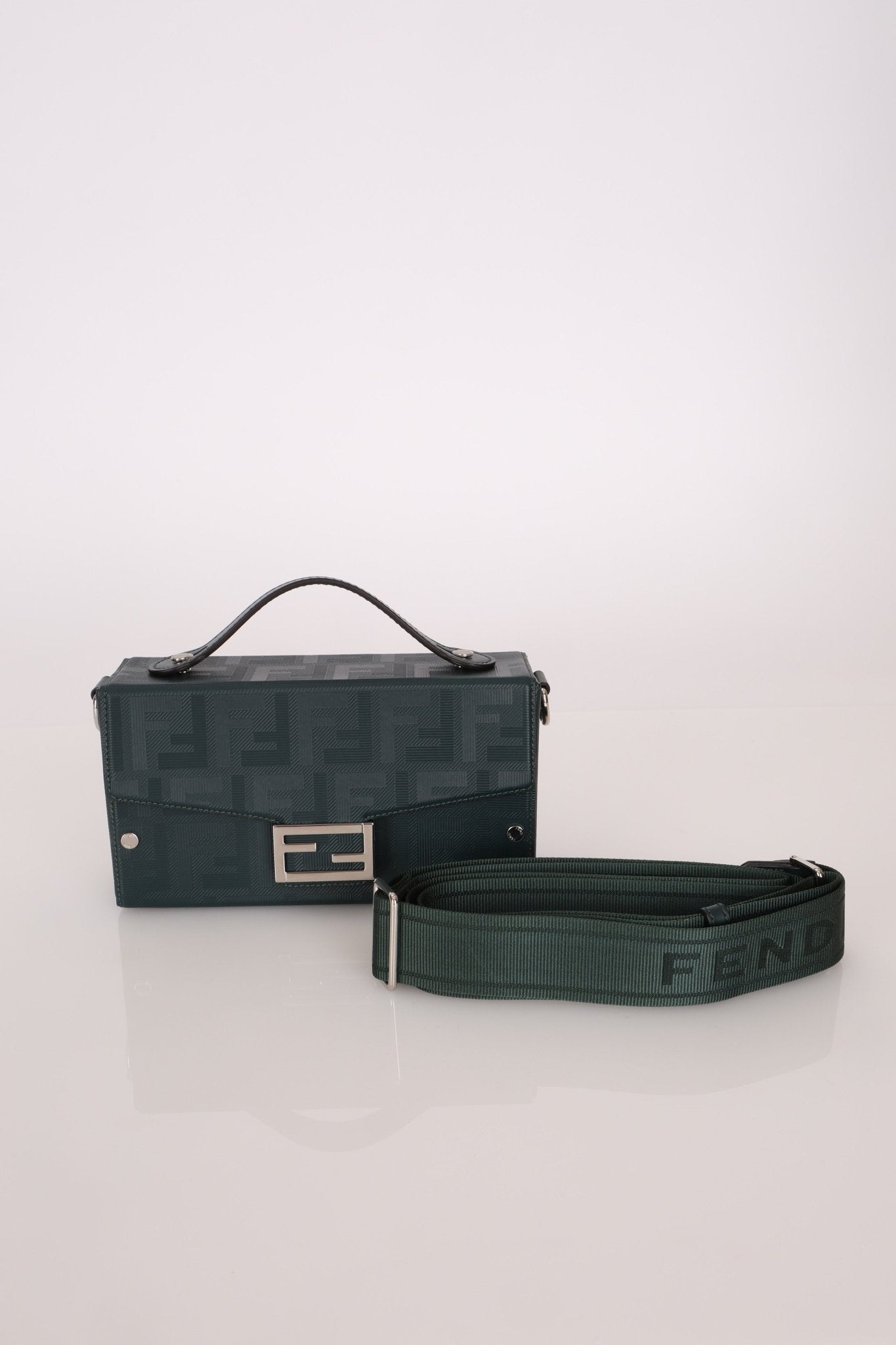 Fendi Dark Green Soft Trunk Baguette - FashioNica