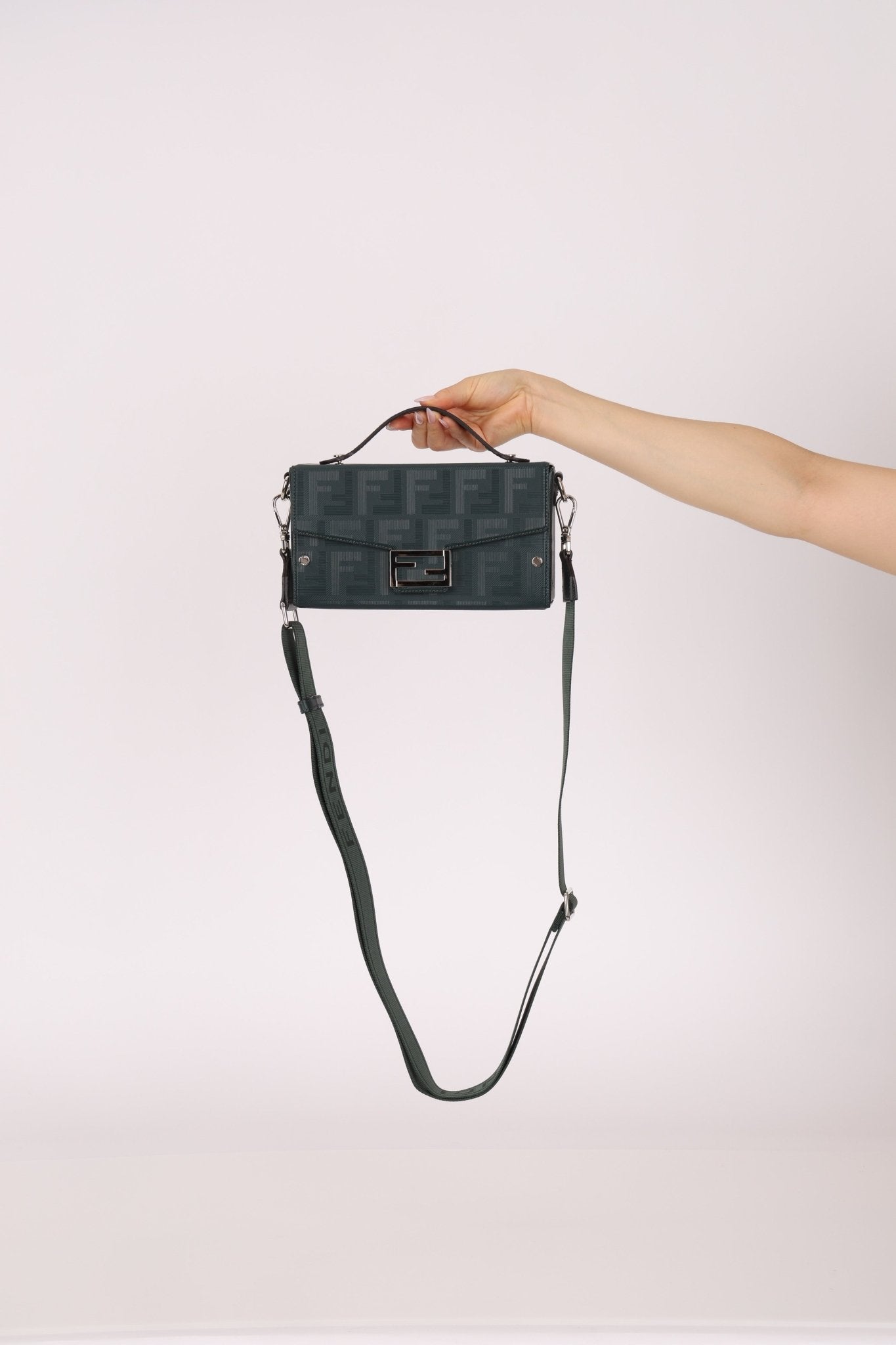 Fendi Dark Green Soft Trunk Baguette - FashioNica