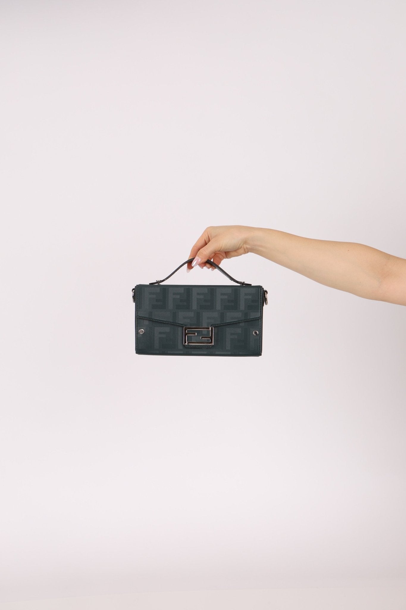 Fendi Dark Green Soft Trunk Baguette - FashioNica