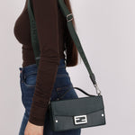 Fendi Dark Green Soft Trunk Baguette - FashioNica