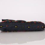 Fendi Denim Floral Beaded Baguette - FashioNica