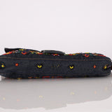 Fendi Denim Floral Beaded Baguette - FashioNica