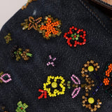Fendi Denim Floral Beaded Baguette - FashioNica