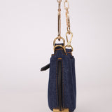Fendi Denim Nano Fendigraphy with Fendi O'Lock Chain - FashioNica