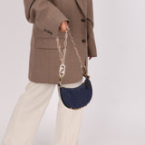 Fendi Denim Nano Fendigraphy with Fendi O'Lock Chain - FashioNica