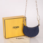 Fendi Denim Nano Fendigraphy with Fendi O'Lock Chain - FashioNica