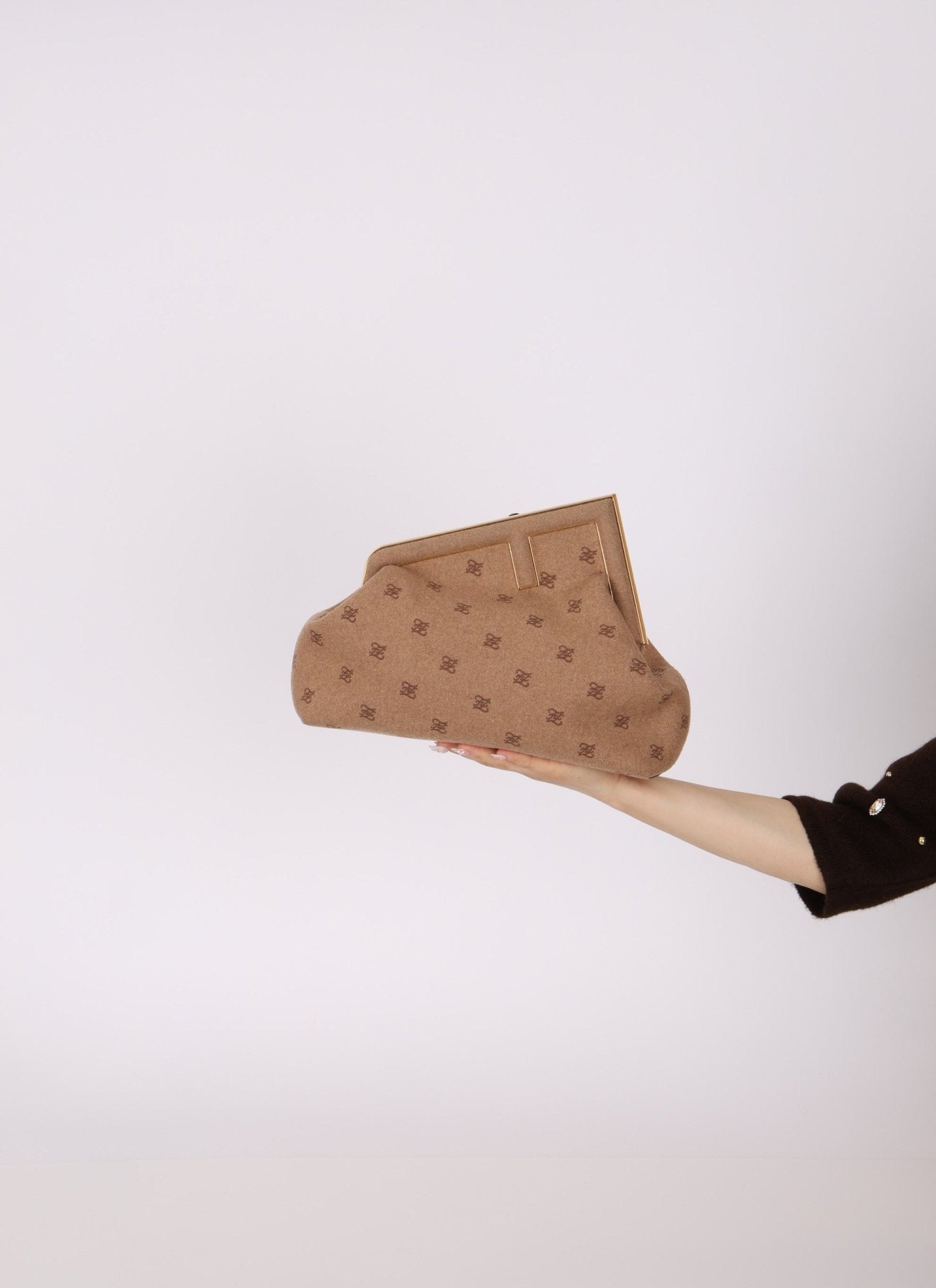 Fendi First Bag FF Karligraphy Medium Clutch - FashioNica