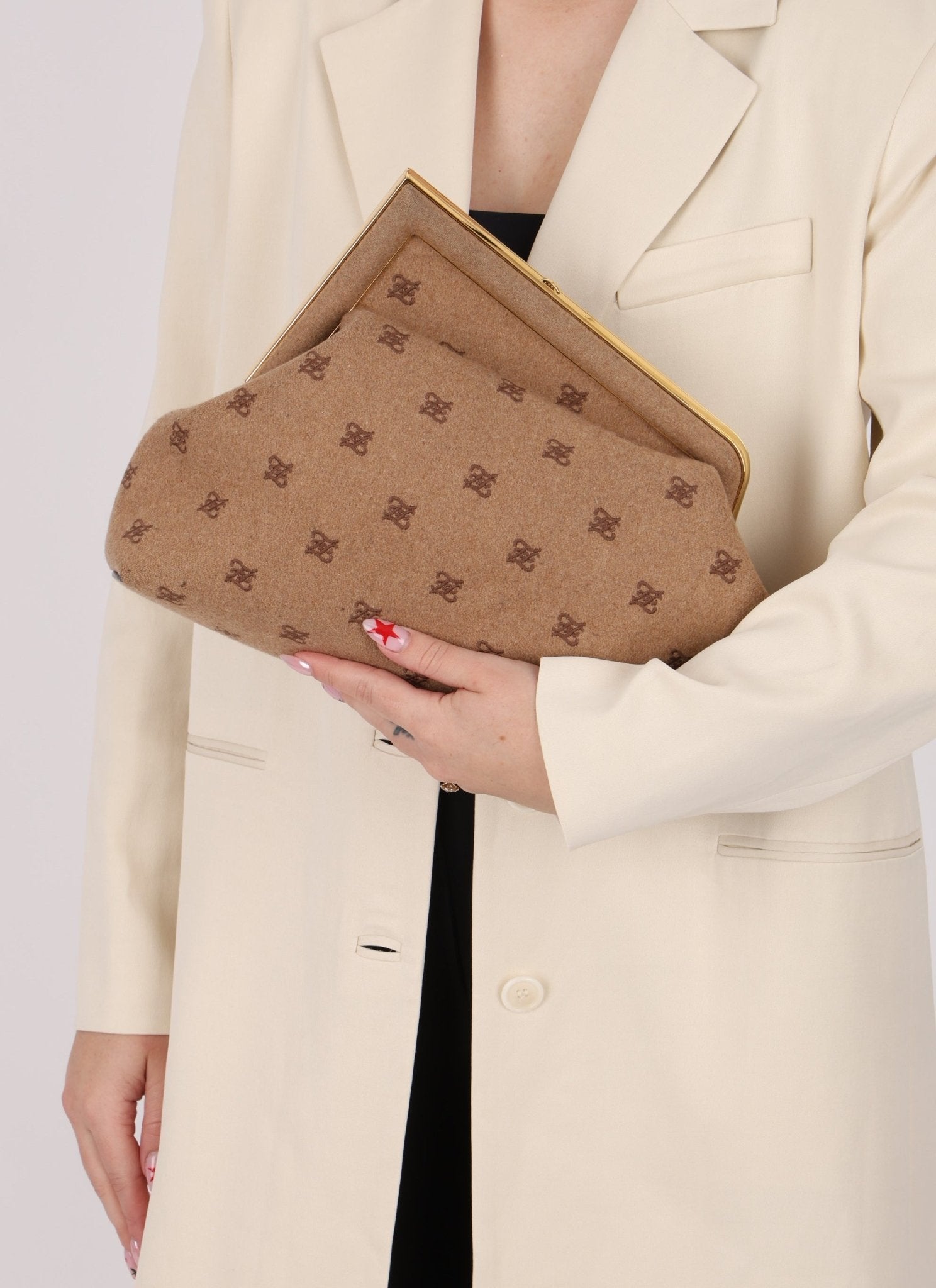 Fendi First Bag FF Karligraphy Medium Clutch - FashioNica