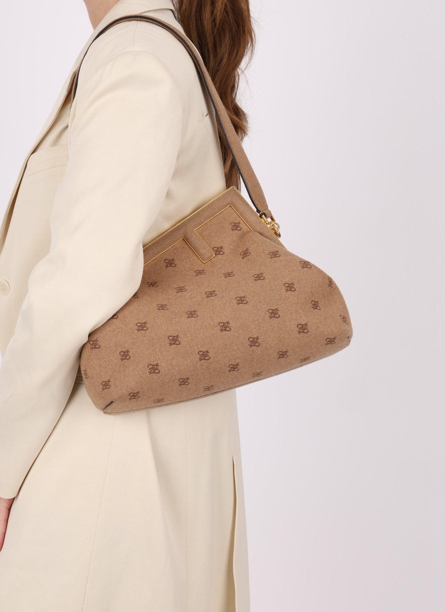 Fendi First Bag FF Karligraphy Medium Clutch - FashioNica