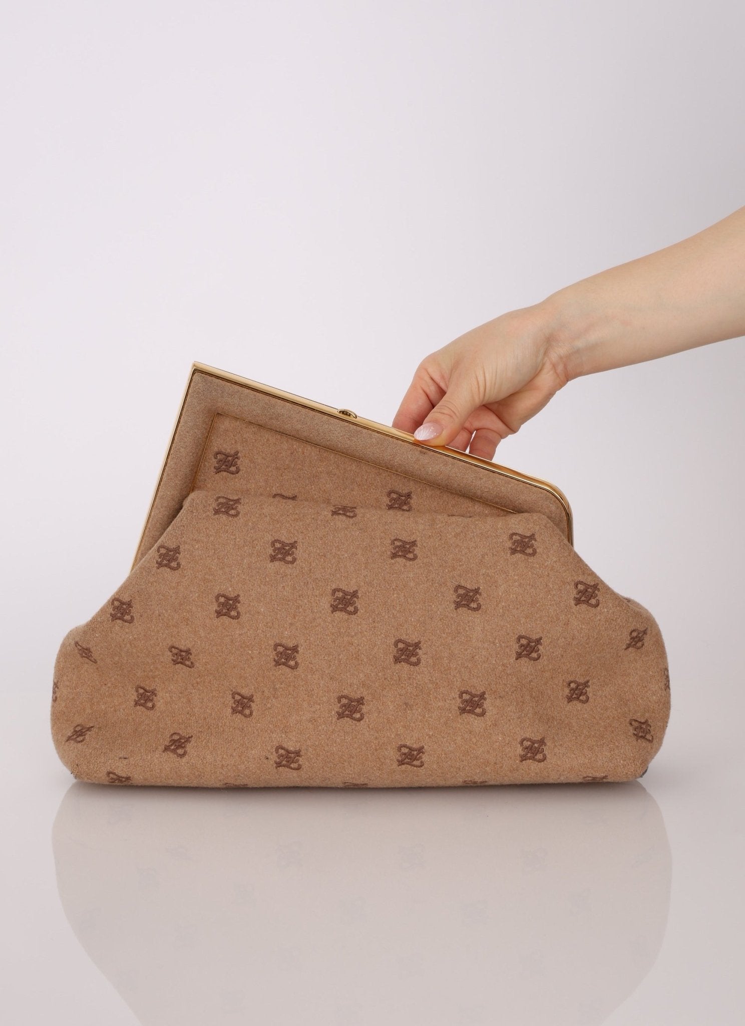 Fendi First Bag FF Karligraphy Medium Clutch - FashioNica