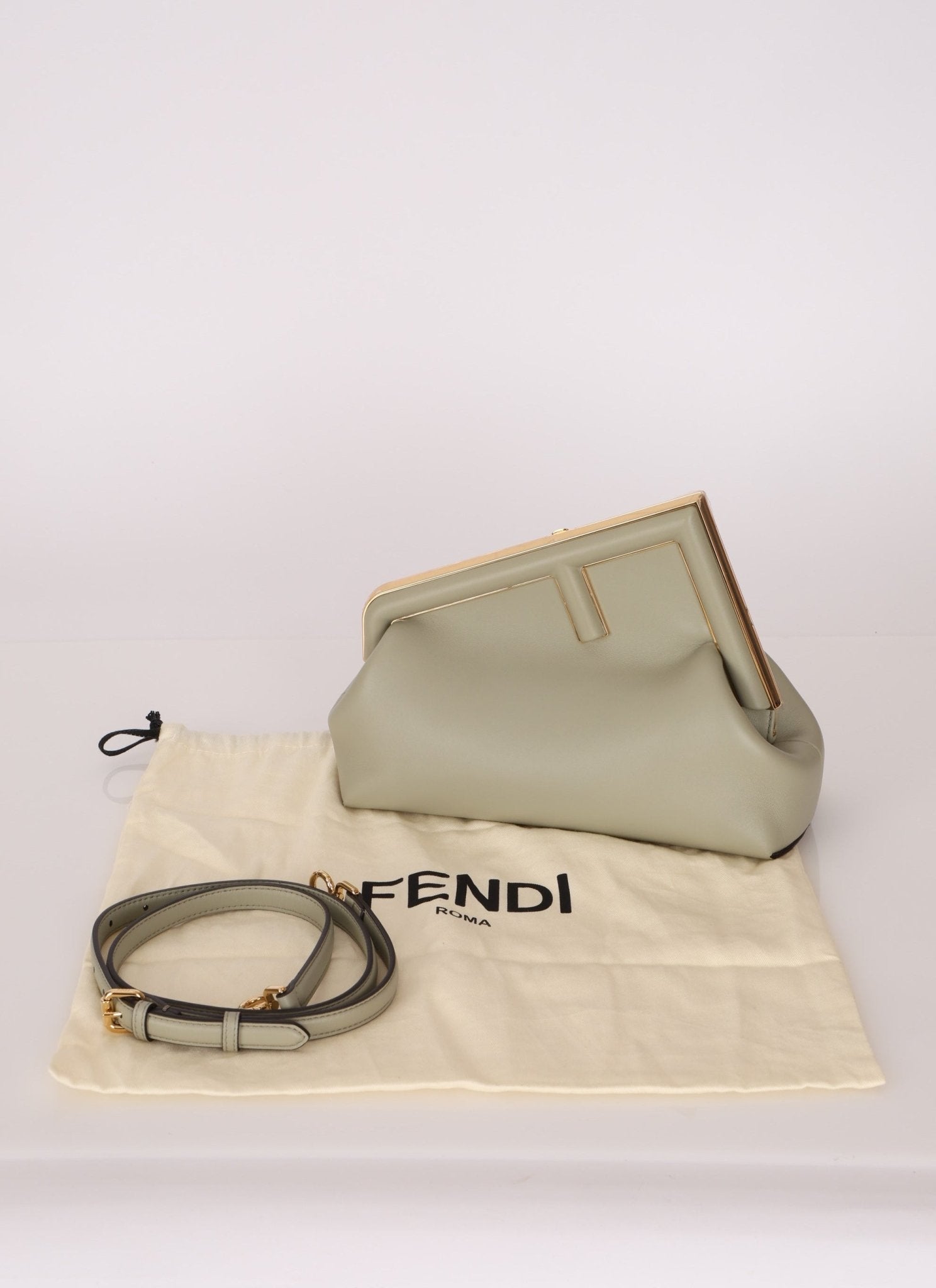 Fendi First Light Sage Small Clutch - FashioNica