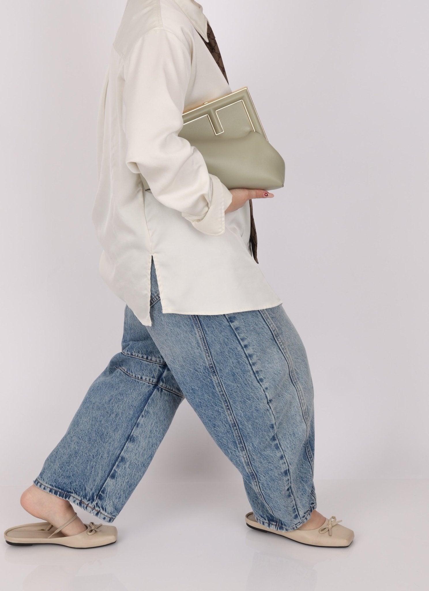 Fendi First Light Sage Small Clutch - FashioNica