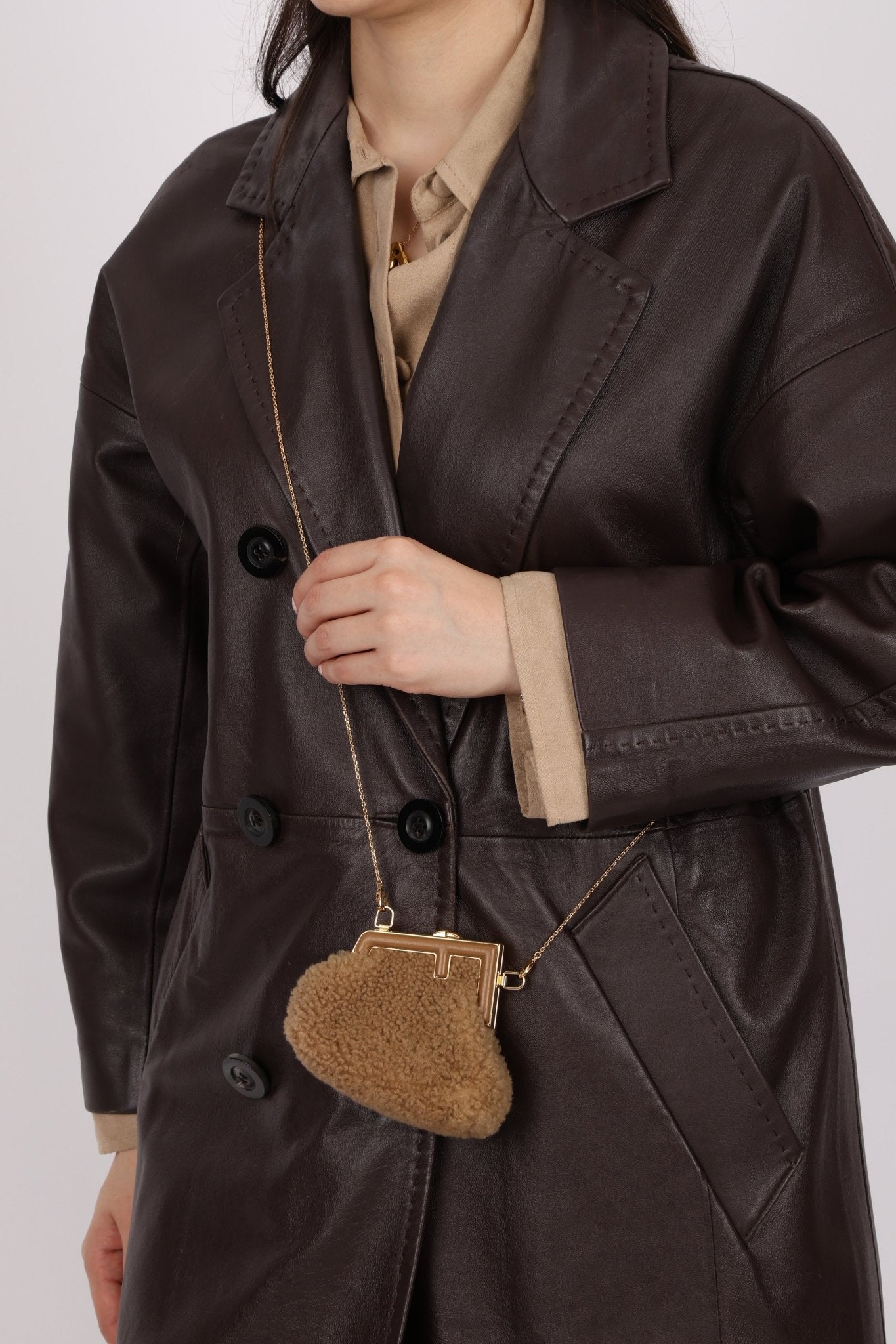 Fendi First Shearling Nano Bag - FashioNica