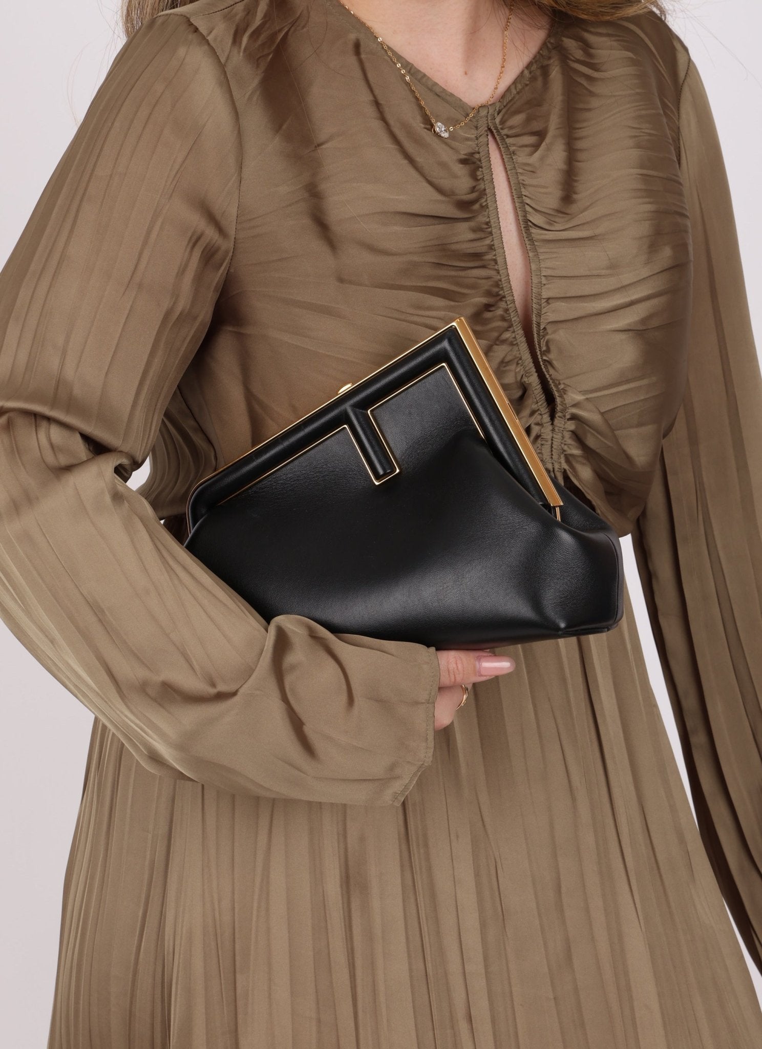 Fendi First Small Black Clutch - FashioNica