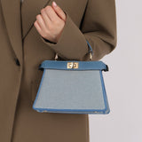 Fendi Floral Beaded Denim ISeeU Petite Peekaboo - FashioNica