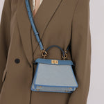 Fendi Floral Beaded Denim ISeeU Petite Peekaboo - FashioNica