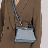 Fendi Floral Beaded Denim ISeeU Petite Peekaboo - FashioNica