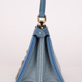 Fendi Floral Beaded Denim ISeeU Petite Peekaboo - FashioNica