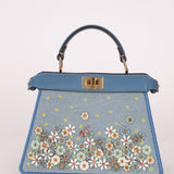 Fendi Floral Beaded Denim ISeeU Petite Peekaboo - FashioNica