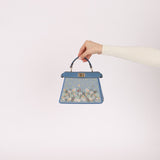 Fendi Floral Beaded Denim ISeeU Petite Peekaboo - FashioNica