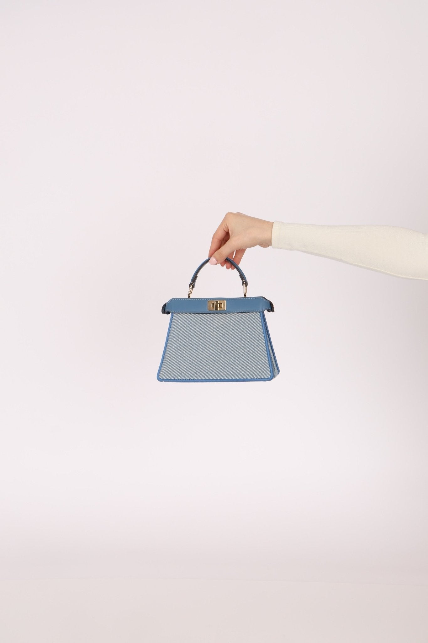 Fendi Floral Beaded Denim ISeeU Petite Peekaboo - FashioNica