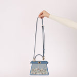 Fendi Floral Beaded Denim ISeeU Petite Peekaboo - FashioNica