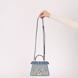 Fendi Floral Beaded Denim ISeeU Petite Peekaboo - FashioNica