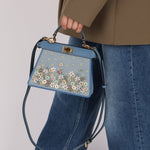 Fendi Floral Beaded Denim ISeeU Petite Peekaboo - FashioNica