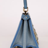 Fendi Floral Beaded Denim ISeeU Petite Peekaboo - FashioNica