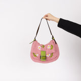 Fendi Floral Knit and Pony Hair Mamma Baguette - FashioNica