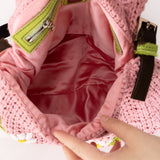 Fendi Floral Knit and Pony Hair Mamma Baguette - FashioNica