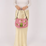 Fendi Floral Knit and Pony Hair Mamma Baguette - FashioNica
