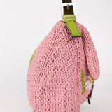Fendi Floral Knit and Pony Hair Mamma Baguette - FashioNica