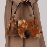 Fendi Gazelle and Goat Fur Patch Shoulder Bag - FashioNica