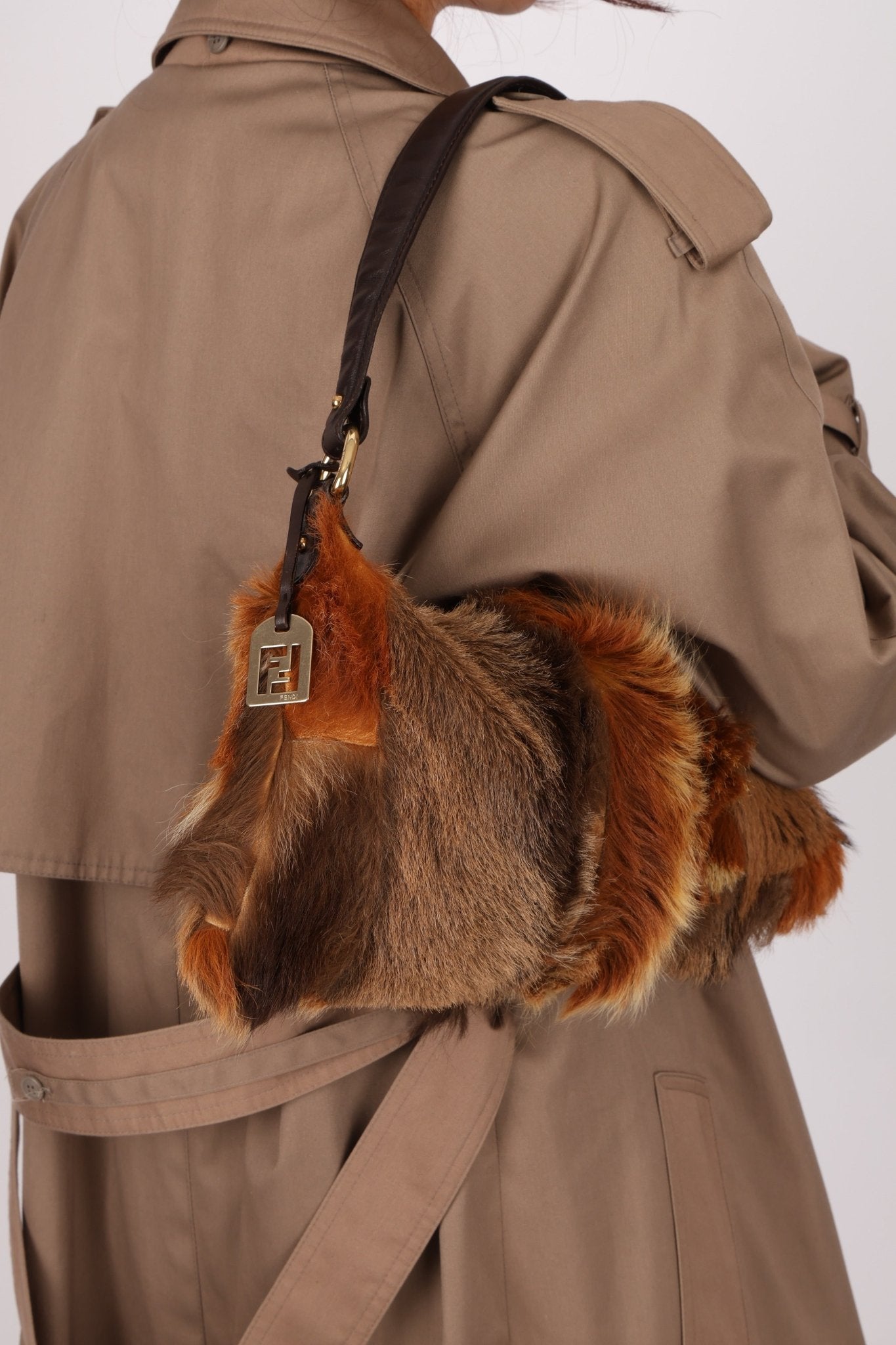 Fendi Gazelle and Goat Fur Patch Shoulder Bag - FashioNica