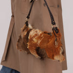 Fendi Gazelle and Goat Fur Patch Shoulder Bag - FashioNica