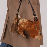 Fendi Gazelle and Goat Fur Patch Shoulder Bag - FashioNica